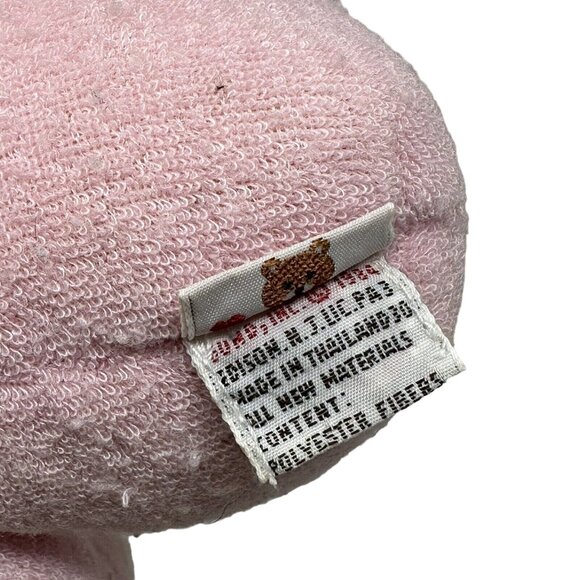 KinderGund Rattle Teddy Bear Pink Polka Dot Feet Stuffed Animal Embroidered Eyes - Picture 6 of 11